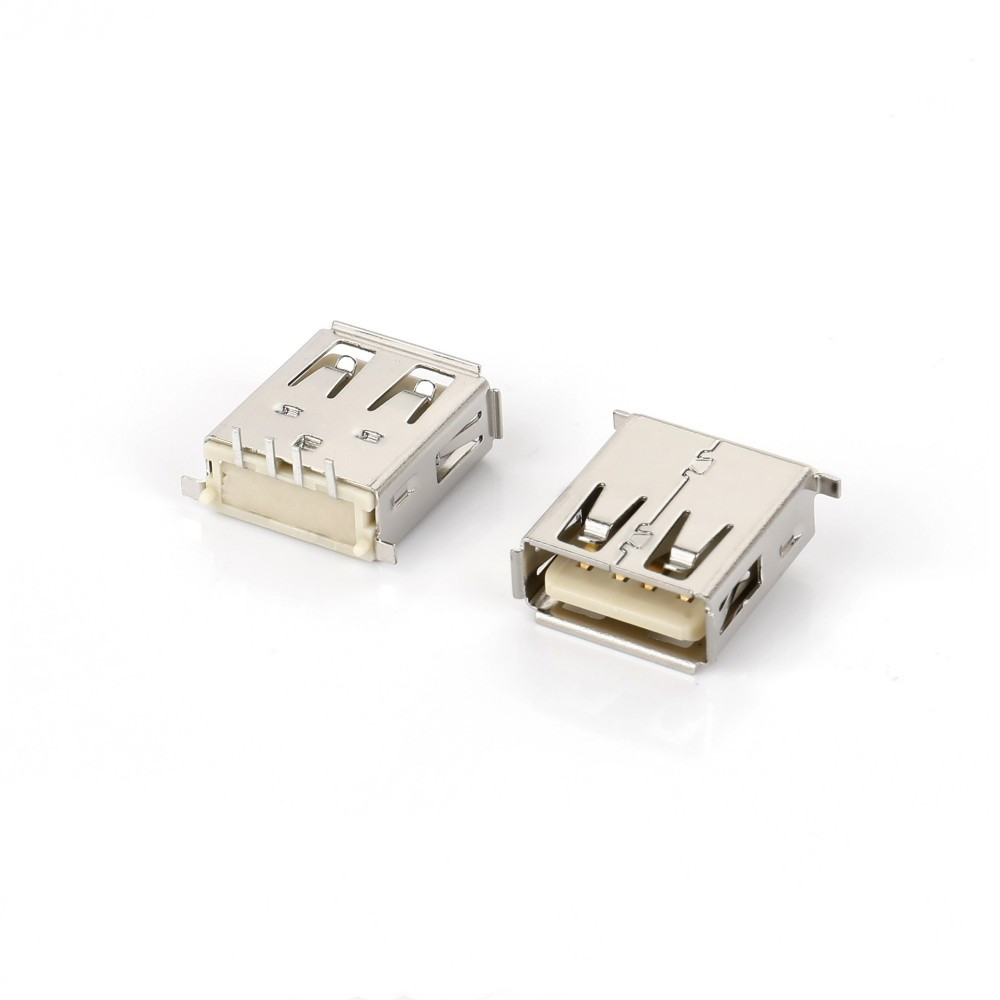USB AF SMT 180度立式全贴带柱有卷边