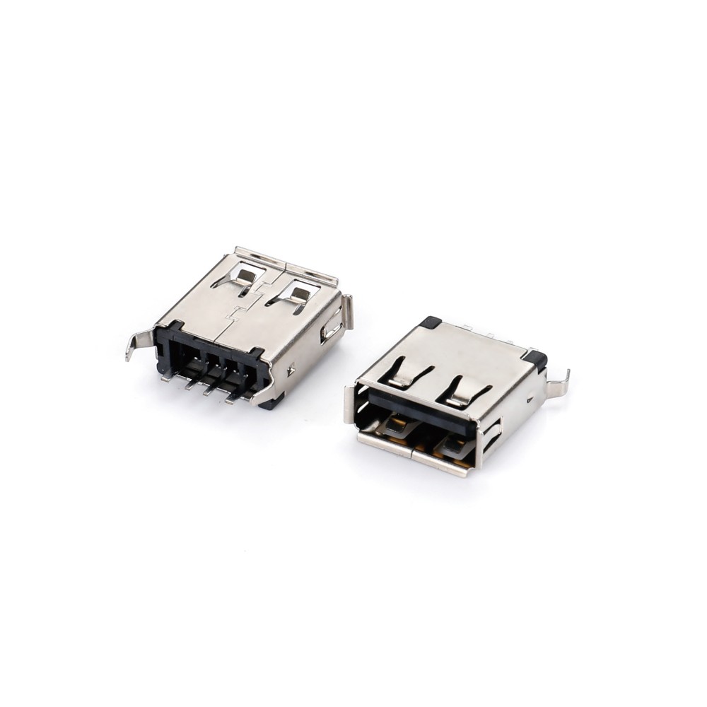 USB AF 180度插板弯脚有卷边L13.7 大电流